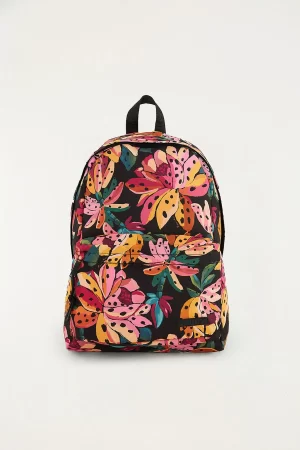 Mochila Xodó Flor de Banana Preto